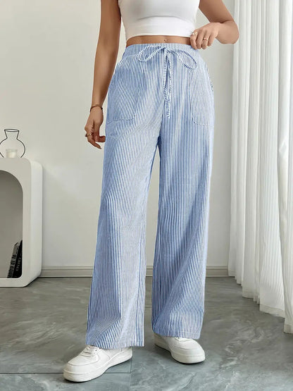 Alina – Elegant Striped Trousers with Pockets